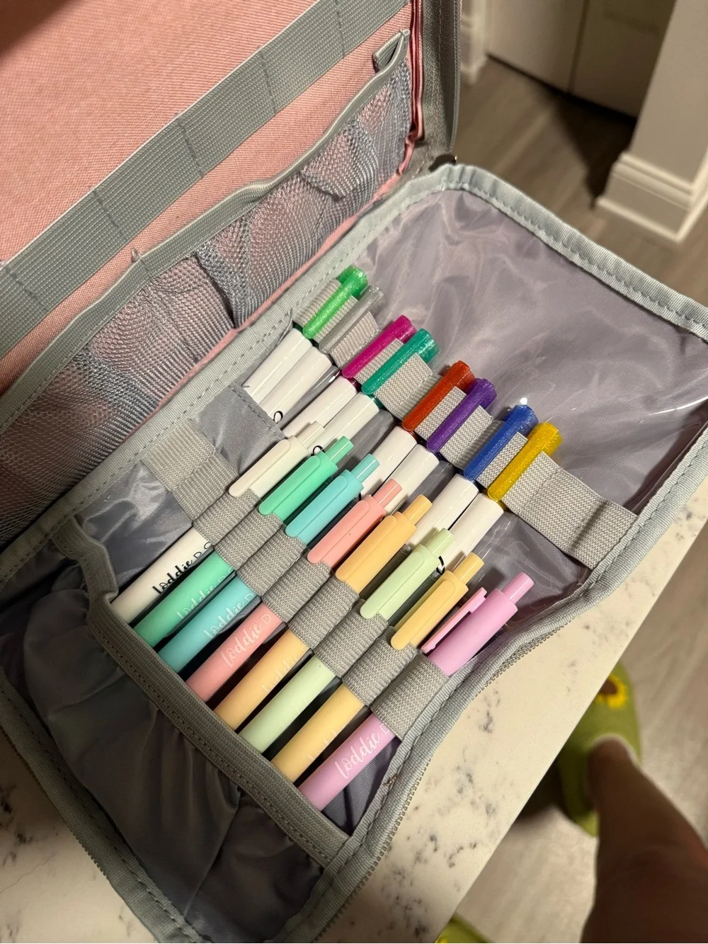 Pink Artist Supply Organizer Bag by